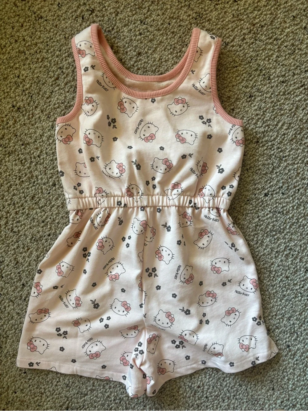 H&M- Sanrio Hello Kitty Light Pink Sleeveless Romper- size 7